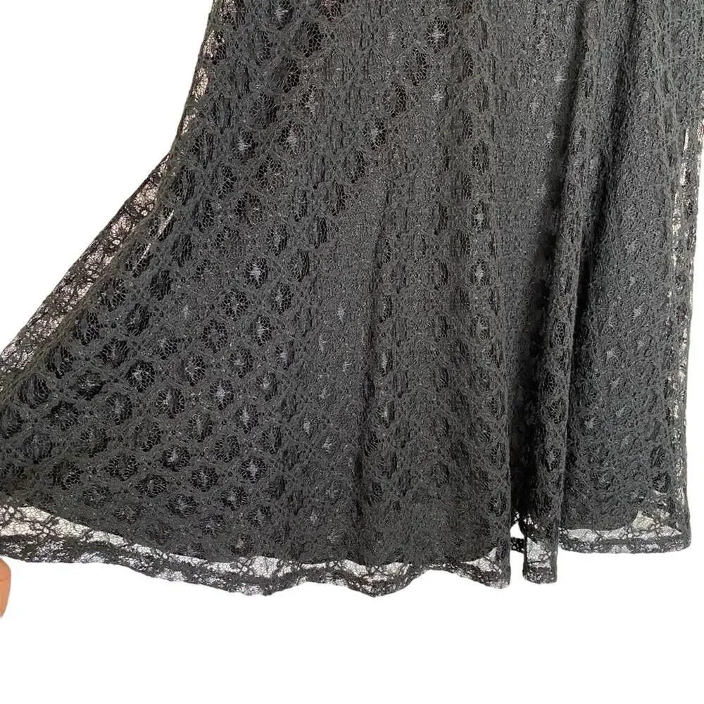 Speechless dress M sleeveless fit and flare black lace side cut out skater